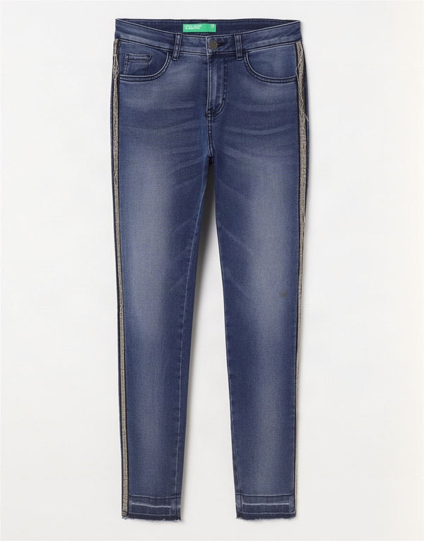 Benetton Womens Skinny Jeans W27 L27 Blue