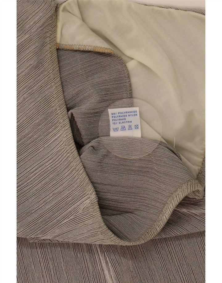 Robe Mini Dos Nu Vintage pour Femmes Royaume-Uni 12 Moyen Gris Rayé Polyamide