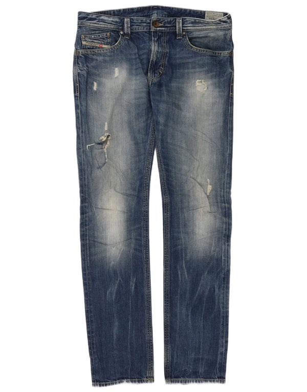 Diesel Jean skinny Thavar vieilli pour homme W34 L34 Bleu coton