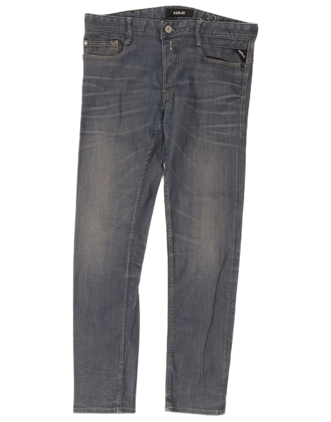 Replay Jean Slim Homme W33 L32 Bleu Coton