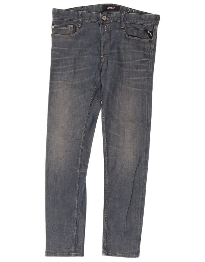 Replay Jean Slim Homme W33 L32 Bleu Coton
