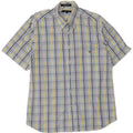 Gant Chemise à Manches Courtes Homme Coupe Regular Coton à Carreaux Bleu Moyen