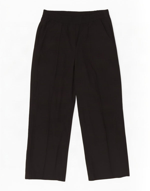 Marks & Spencer Pantalon décontracté à jambe large pour femme UK 18 XL W36 L29 Noir