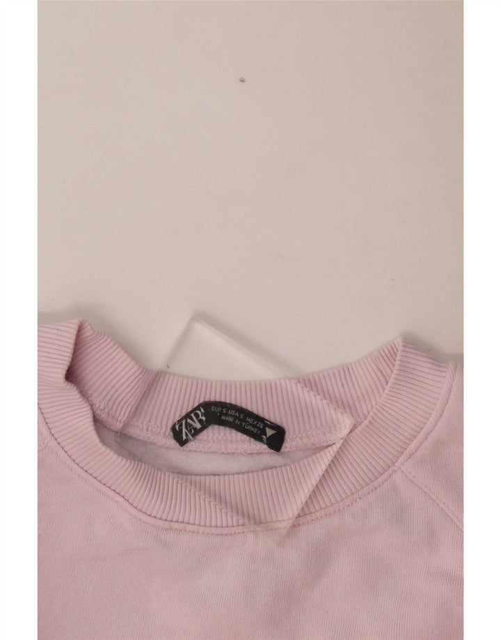Zara Sweat-shirt court surdimensionné pour femme UK 10 Petit Rose