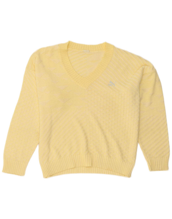 Puma Pull col V pour femme UK 18 XL Jaune