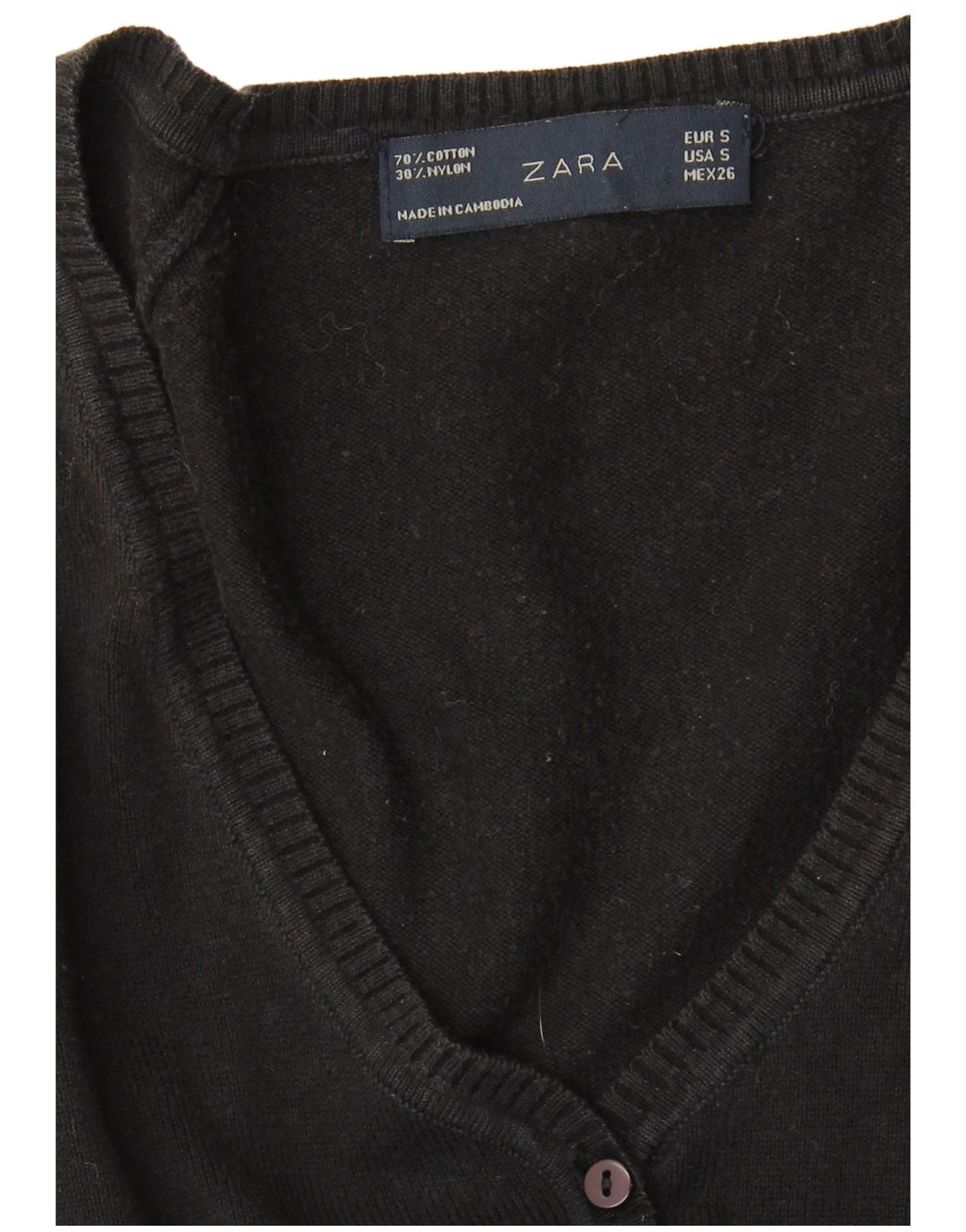 Zara Cardigan Femme Pull UK 10 Petit Noir