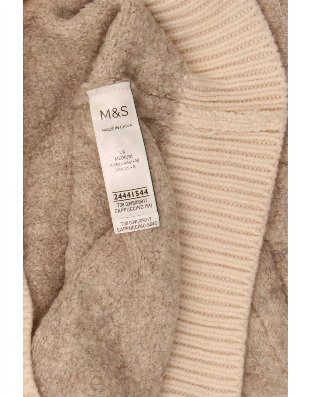 Marks & Spencer Pull col roulé pour femme UK 14 Beige moyen