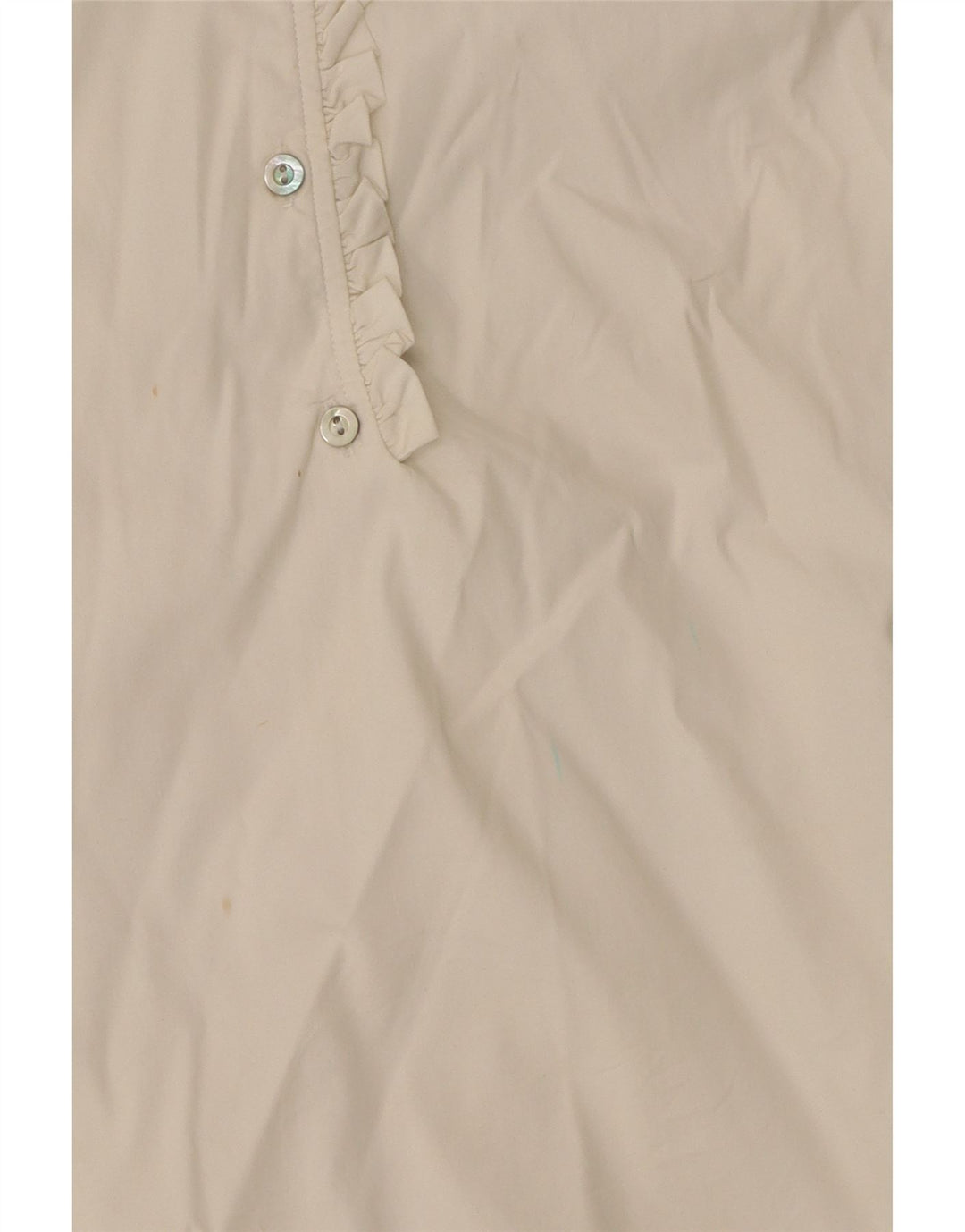 Zara Chemise pull à volants sur le devant pour femme UK 8 Petit coton blanc