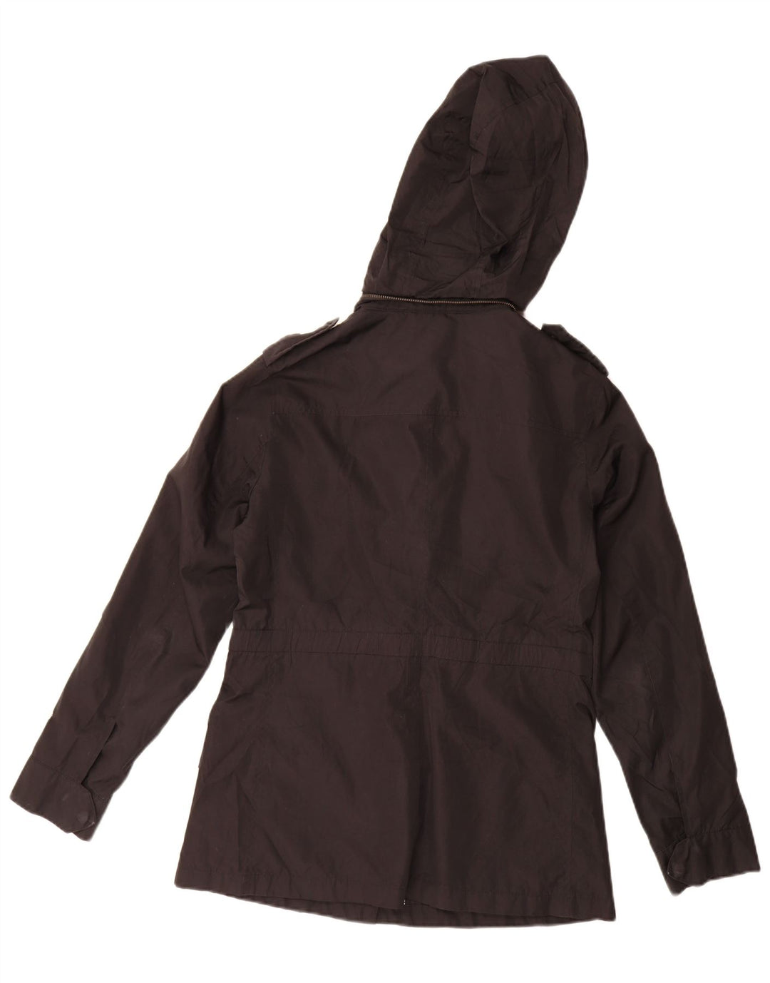 Massimo Dutti Parka à capuche pour femme UK 14 Medium Noir