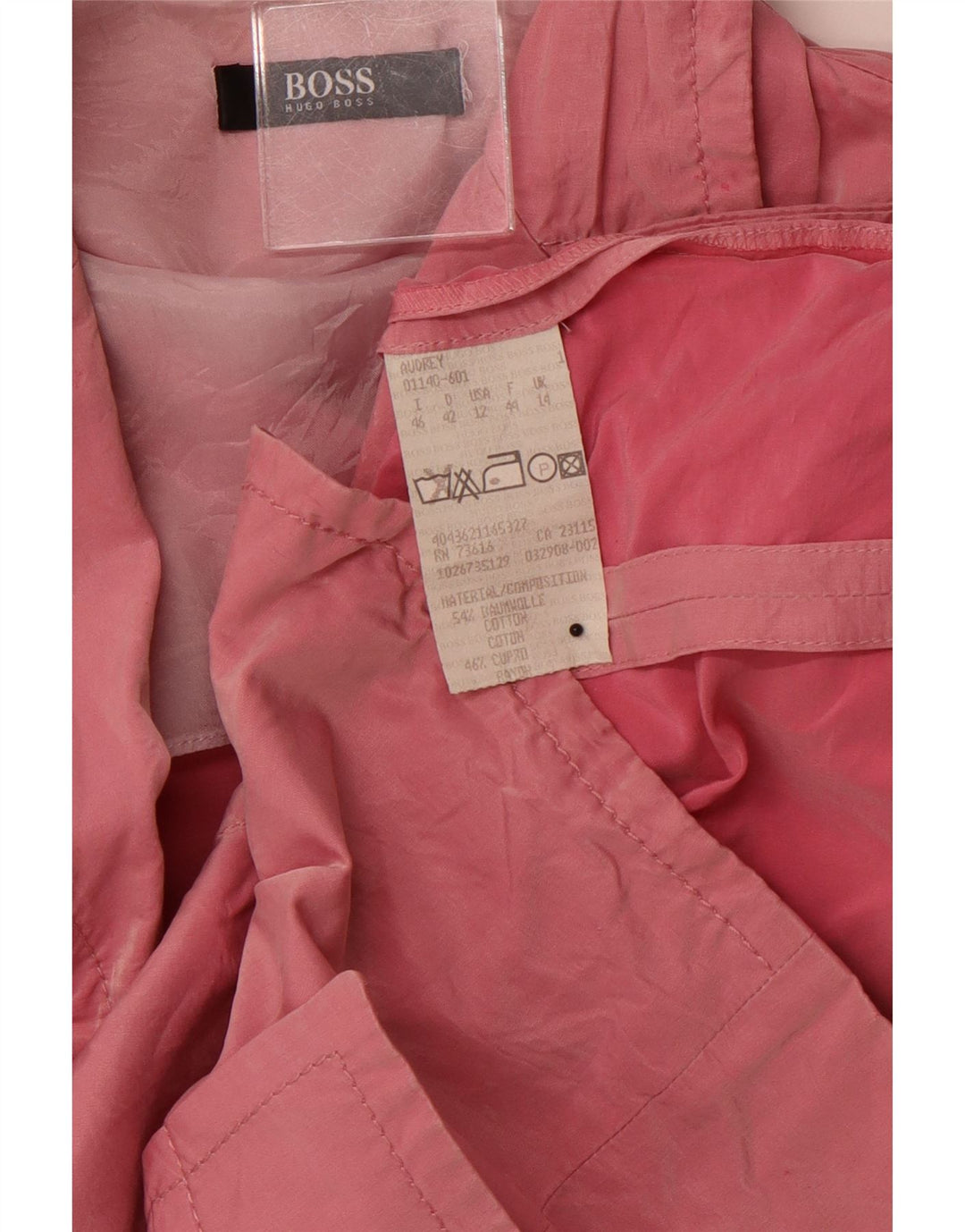 HUGO BOSS Veste blazer à 3 boutons pour femme UK 14 Large Rose Coton