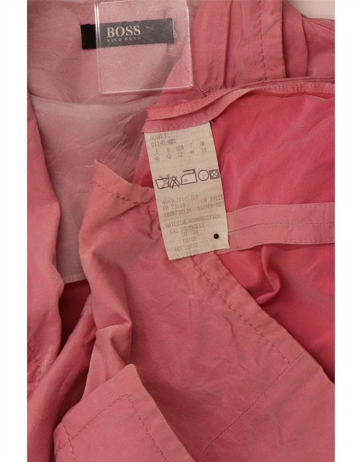 HUGO BOSS Veste blazer à 3 boutons pour femme UK 14 Large Rose Coton