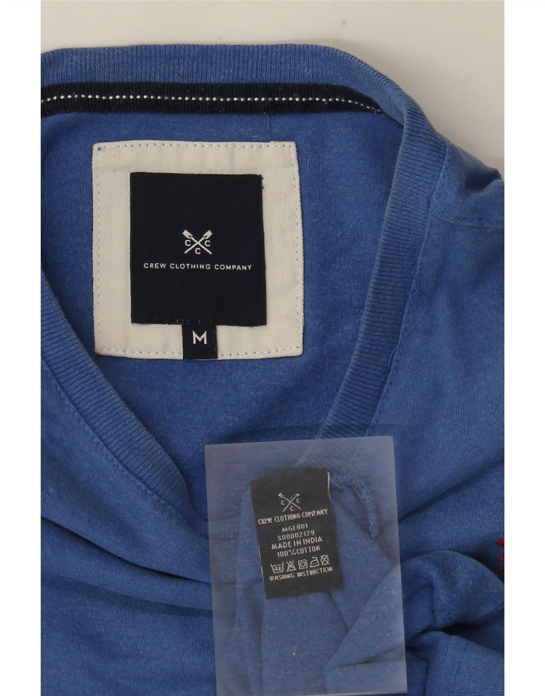 Crew Clothing T-Shirt Homme Bleu Moyen Coton