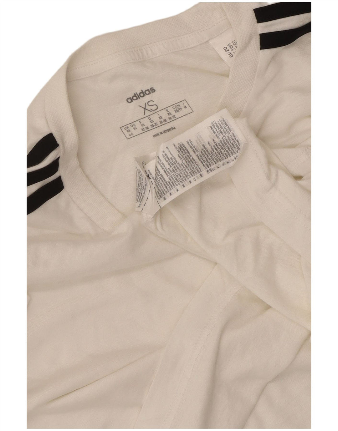 ADIDAS T-shirt court surdimensionné pour femme UK 4/6 XS Blanc Coton