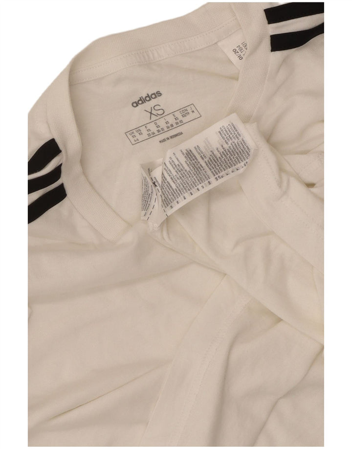 ADIDAS T-shirt court surdimensionné pour femme UK 4/6 XS Blanc Coton