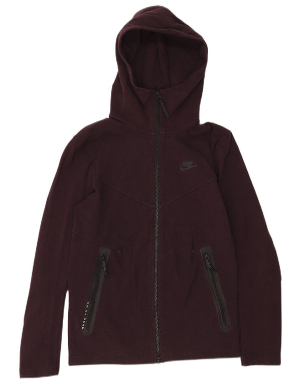 Nike Pull à capuche zippé pour homme XS en coton bordeaux