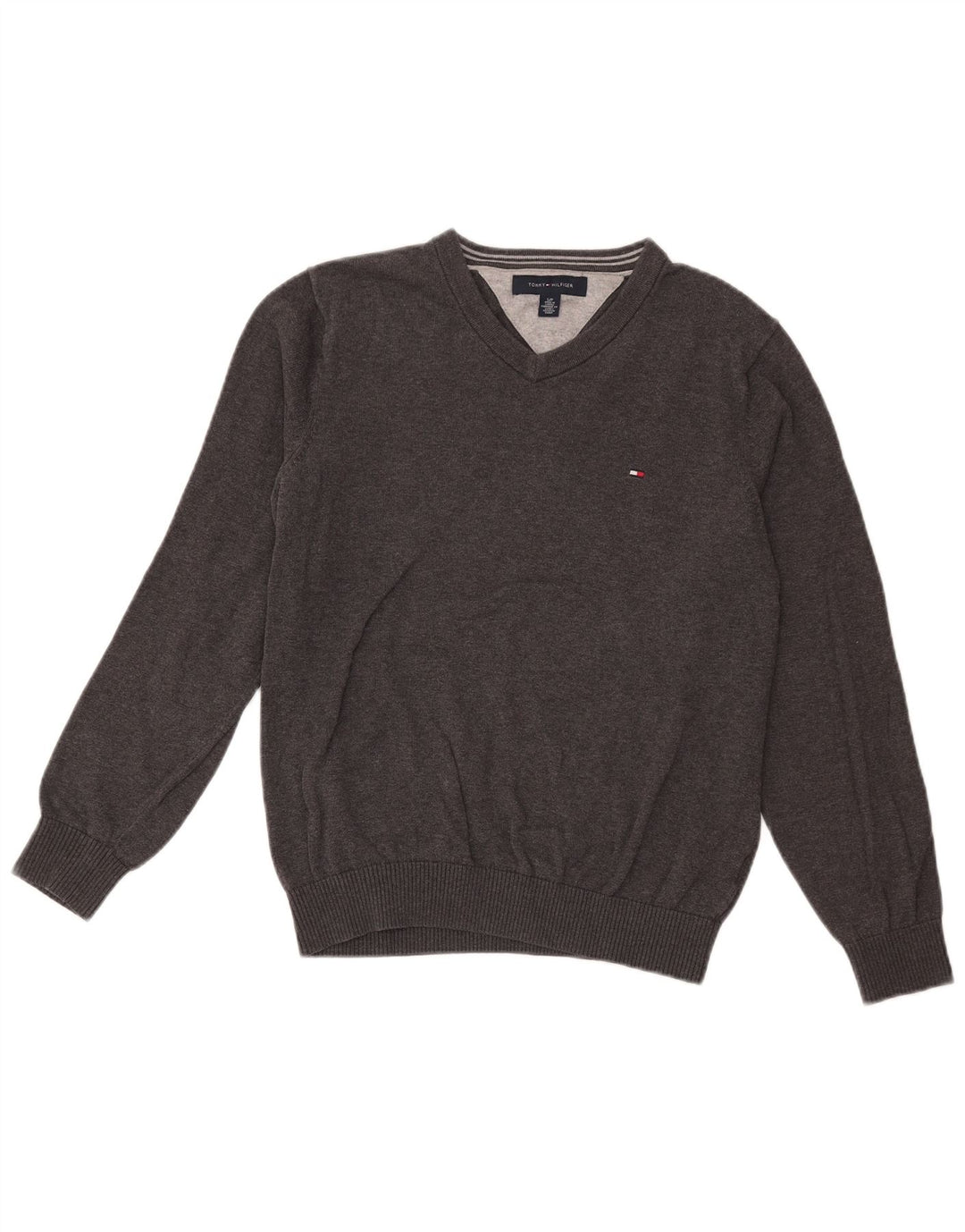 Tommy Hilfiger Pull surdimensionné à col en V pour femme UK 10 Petit Gris