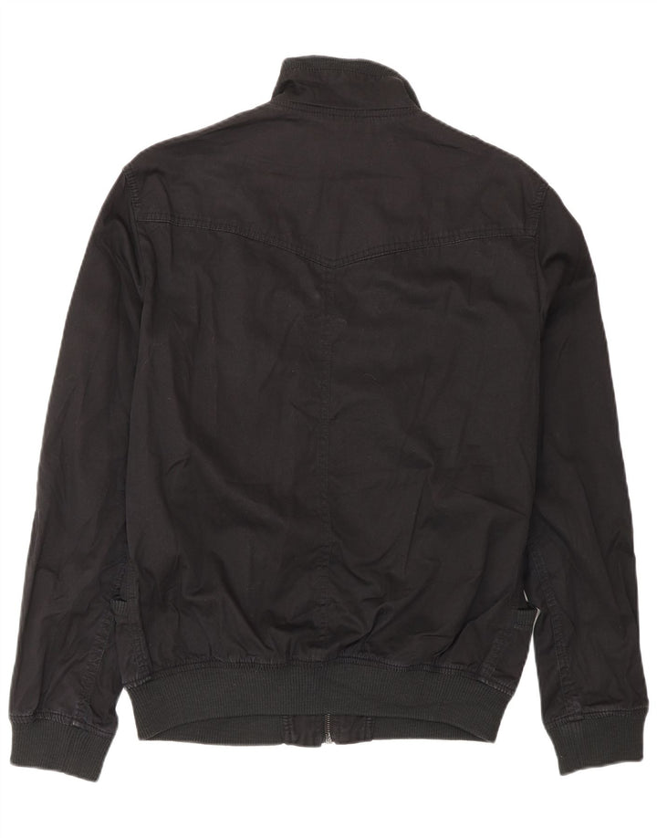 Zara Veste Bomber Militaire Homme UK 38 Coton Noir Moyen