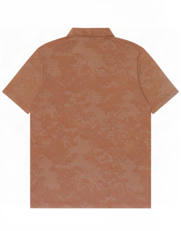 Adidas Polo Homme Grand Marron Géométrique Polyester