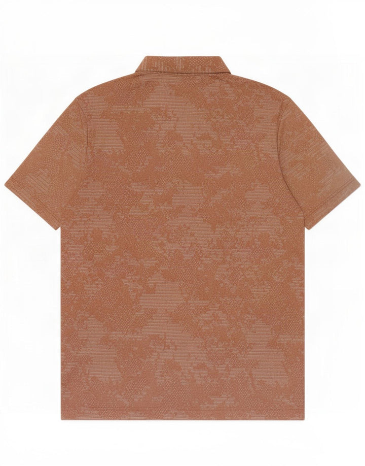 Adidas Polo Homme Grand Marron Géométrique Polyester