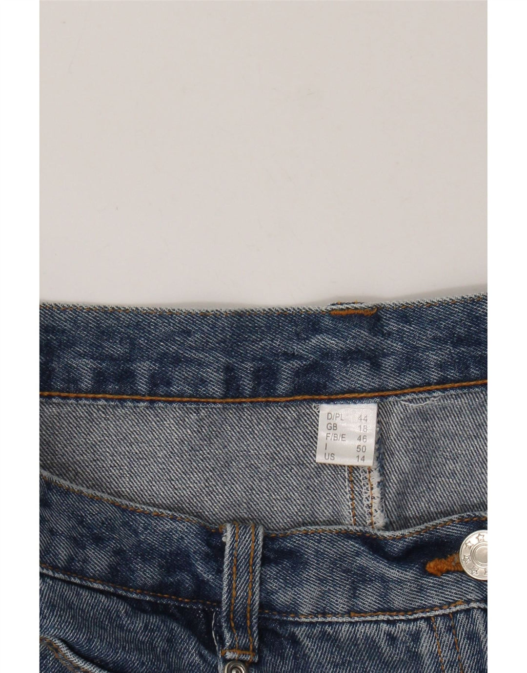 VINTAGE Jupe en jean taille haute femme UK 18 XL W32 Bleu