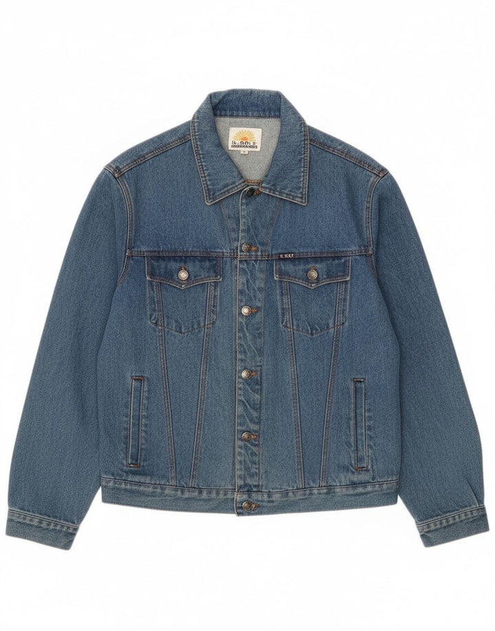 veste en denim homme vintage UK 42 XL Bleu Coton Classique