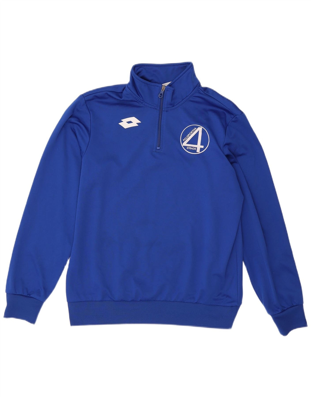 Lotto Sweat-shirt graphique à col zippé pour hommes, grand bleu, polyester