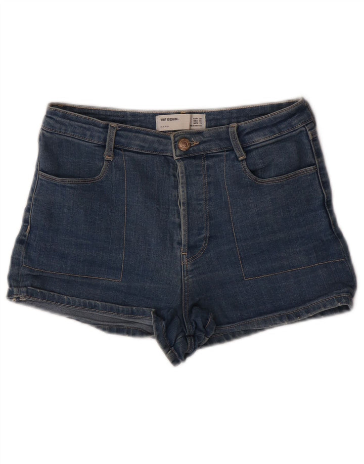 Zara Short en jean pour femme EU 38 Small W28 Bleu Coton