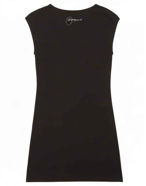 Desigual Robe T-Shirt Graphique Femme UK 14 Grand Noir Floral