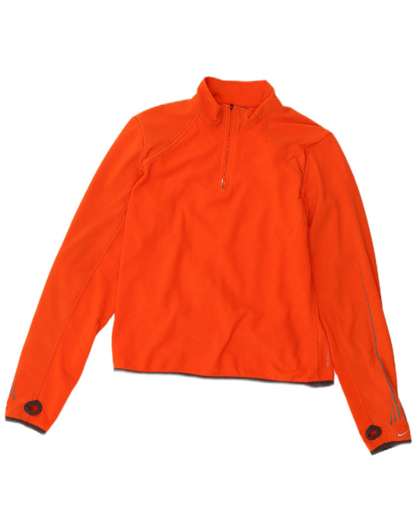 Nike Pull en polaire à col zippé Therma-Fit pour femme UK 16/18 XL Orange Polyester