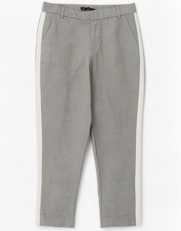 Zara Pantalon court Trafaluc pour femme Large W32 L24 Gris Colourblock
