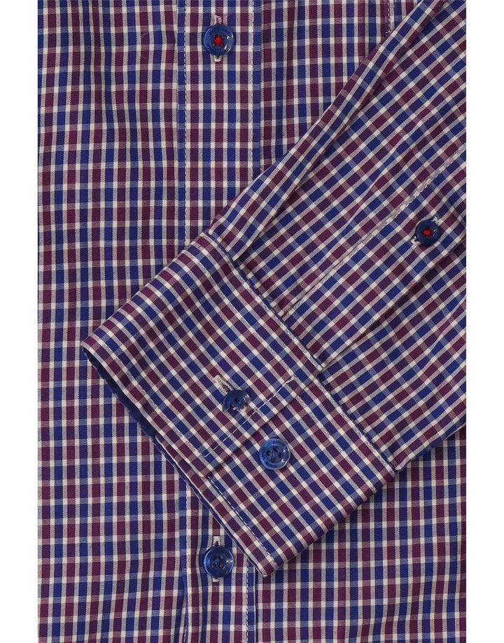 Pierre Cardin Chemise Homme Petit Carreau Bleu Polyester