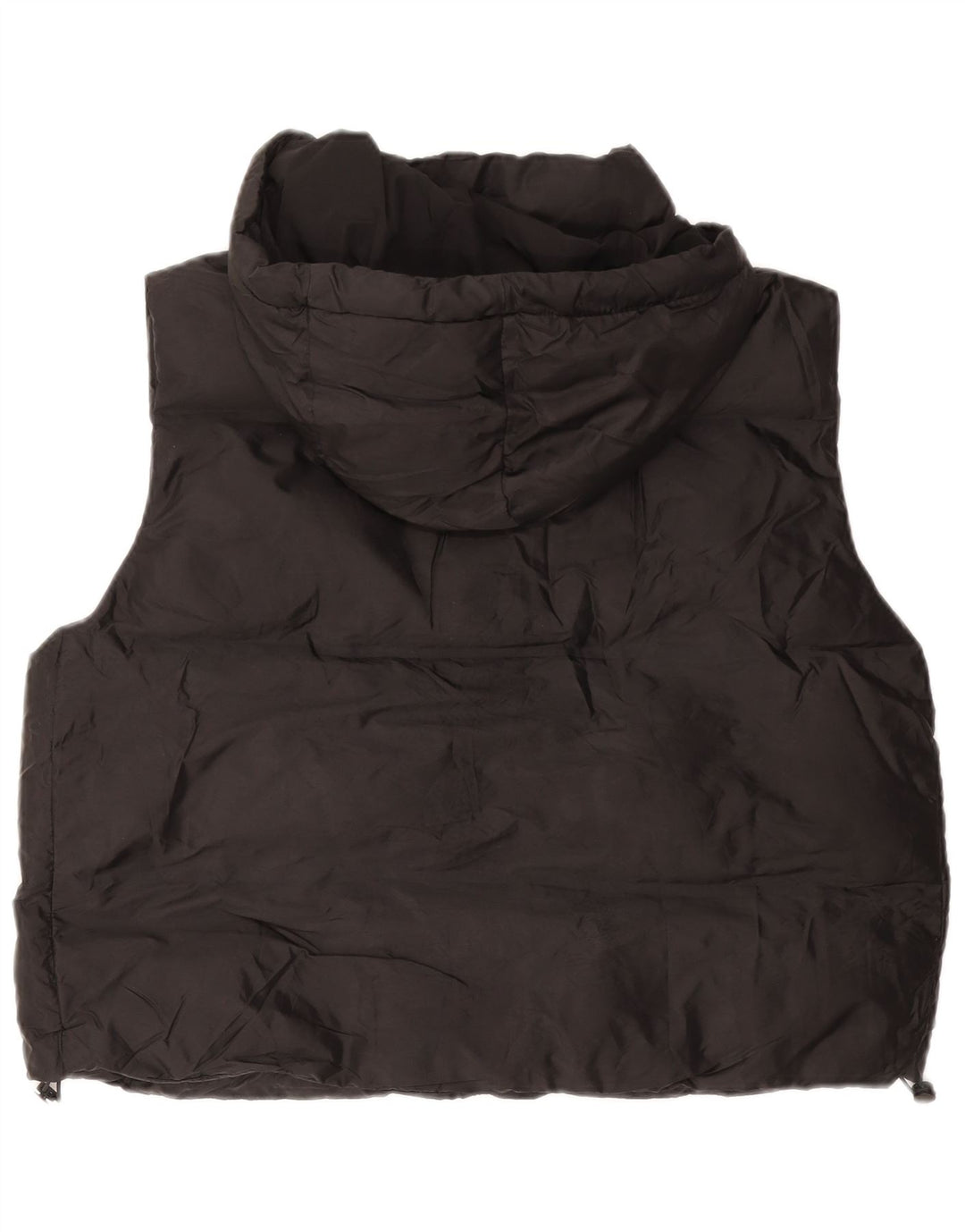 ZARA Femme Gilet rembourré à capuche UK 16 Large Noir