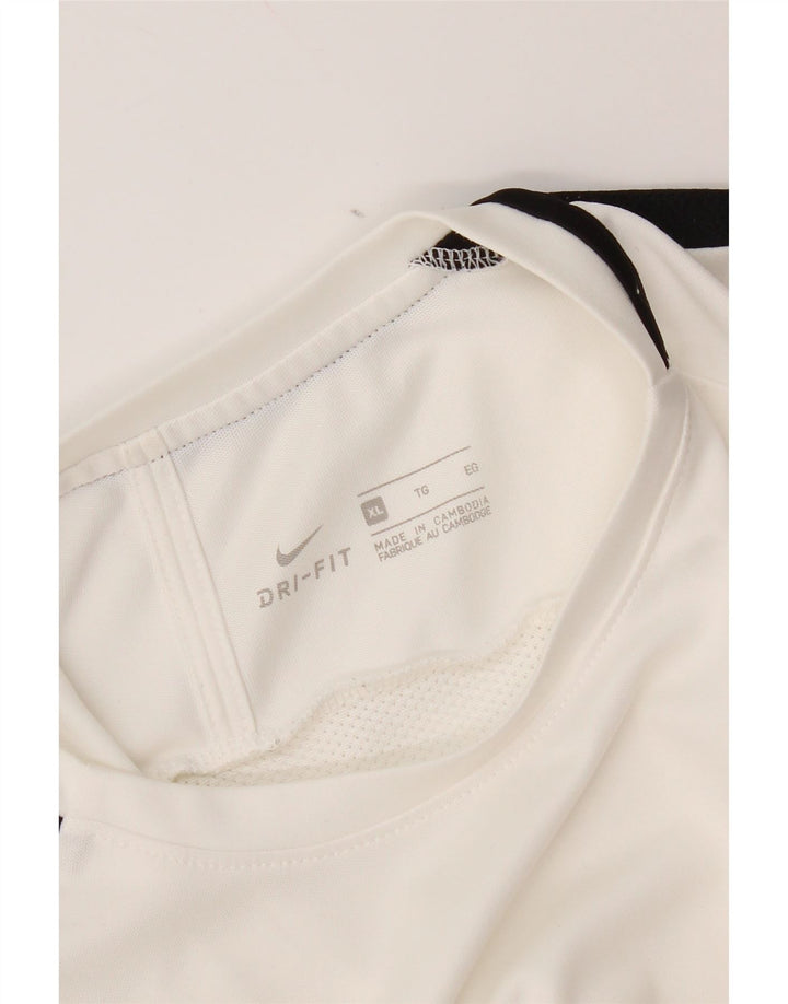 Nike Hommes Dri Fit T-Shirt Top XL Blanc Colorblock