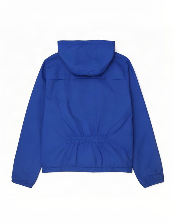 Hollister Veste coupe-vent à capuche pour femme UK 16 Large Bleu Nylon