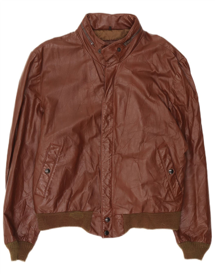 Cooper Veste en cuir à capuche pour homme UK 42 XL Cuir marron