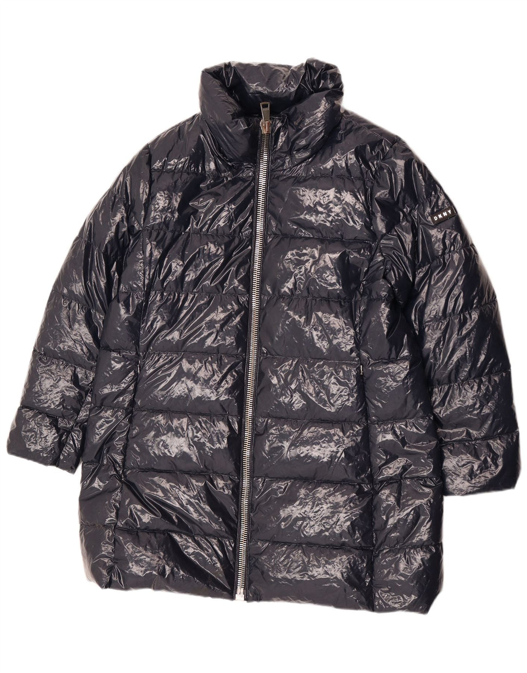 Dkny Manteau rembourré pour femme UK 18 XL Bleu marine Nylon