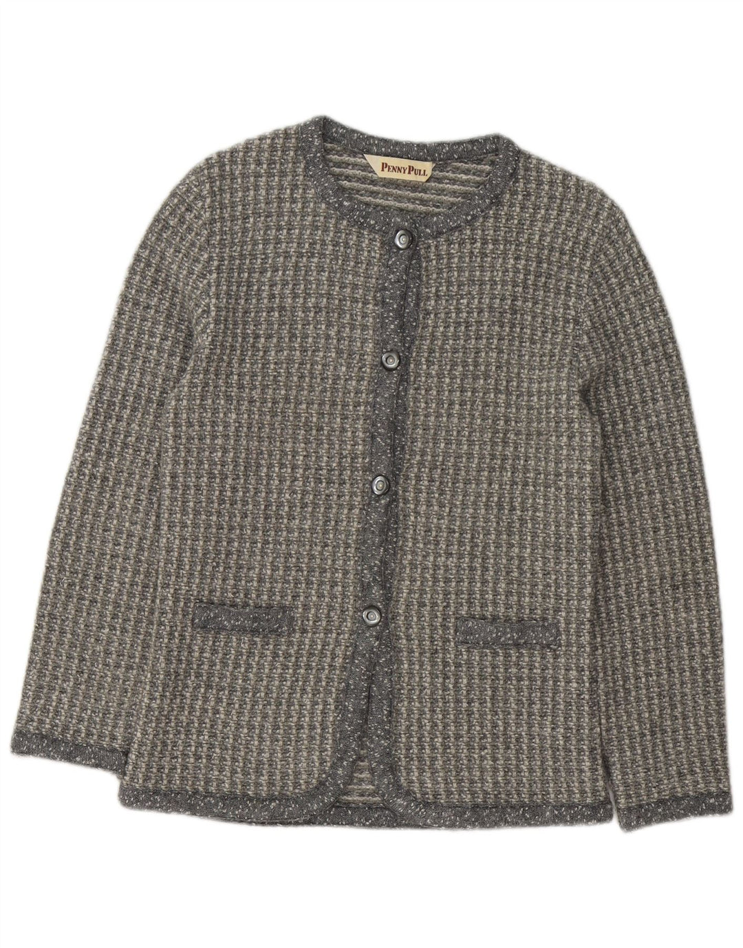Penny Pull Cardigan pour femme UK 16 Large Gris Acrylique