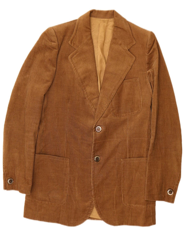 vintage Mens Corduroy 2 Bouton Blazer Veste UK 36 Petit Brun