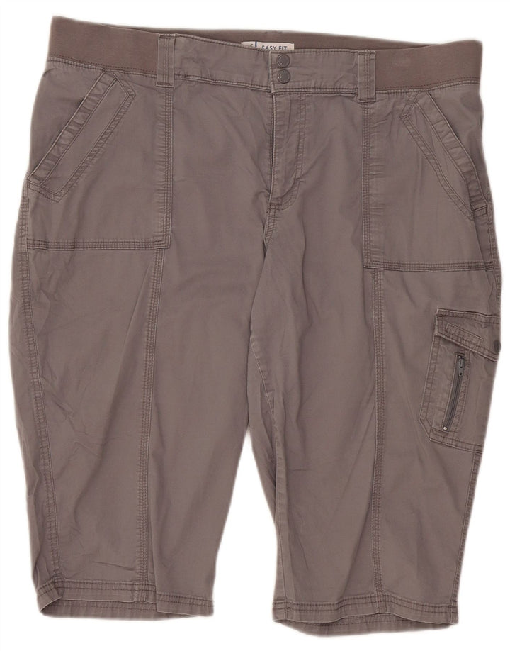 Lee Short cargo facile à ajuster pour femme US 18 2XL W40 Gris Coton