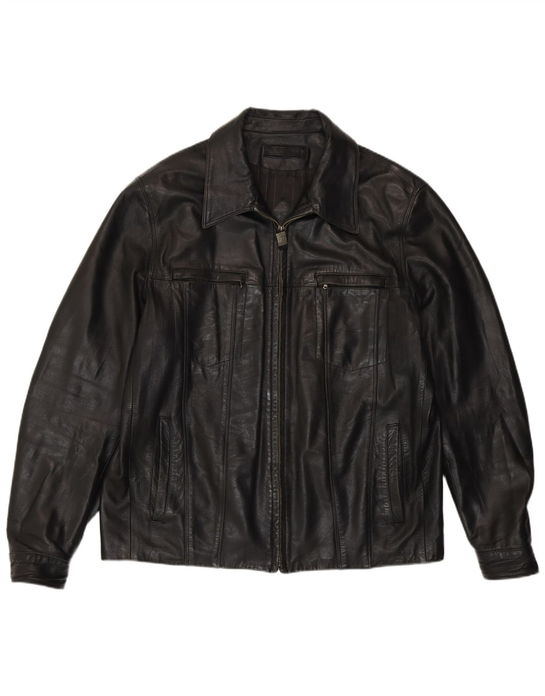 Veste en cuir homme vintage IT 54 2XL Cuir noir