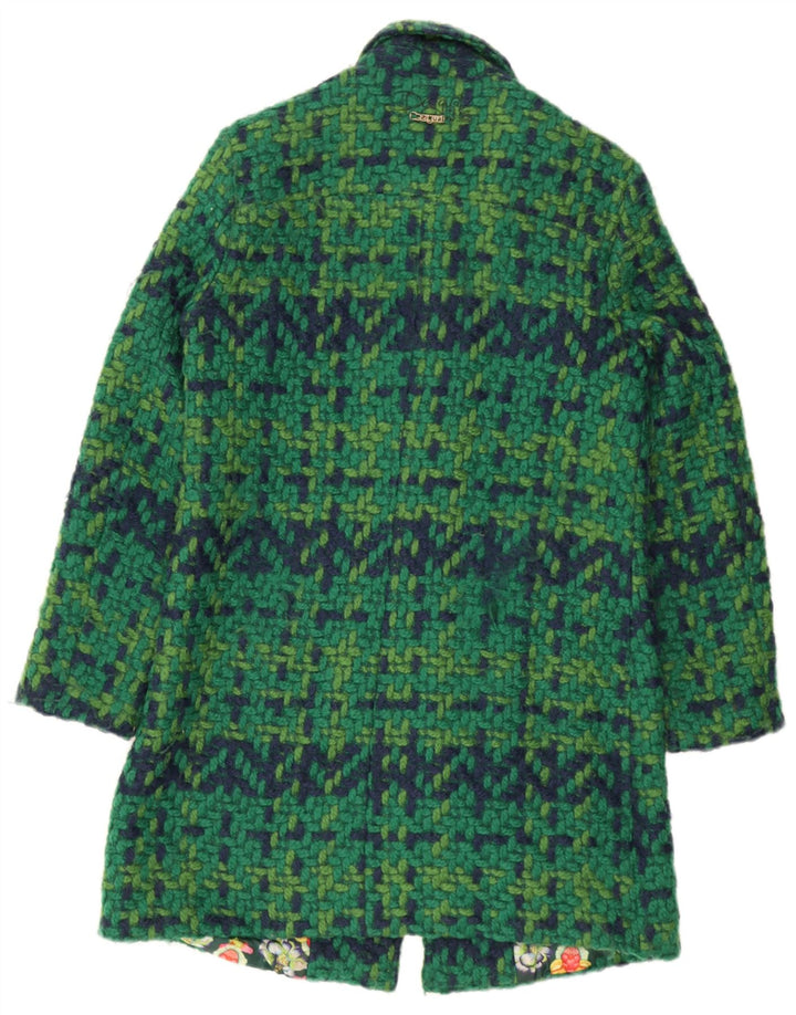 Desigual Manteau Femme EU 42 Grand Carreau Vert