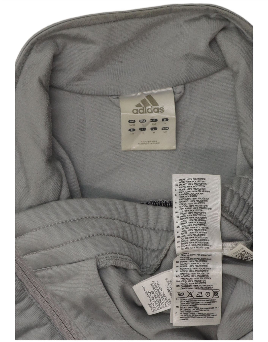 Adidas Veste de survêtement pour homme UK 36/38 Petit Gris Colorblock Polyester