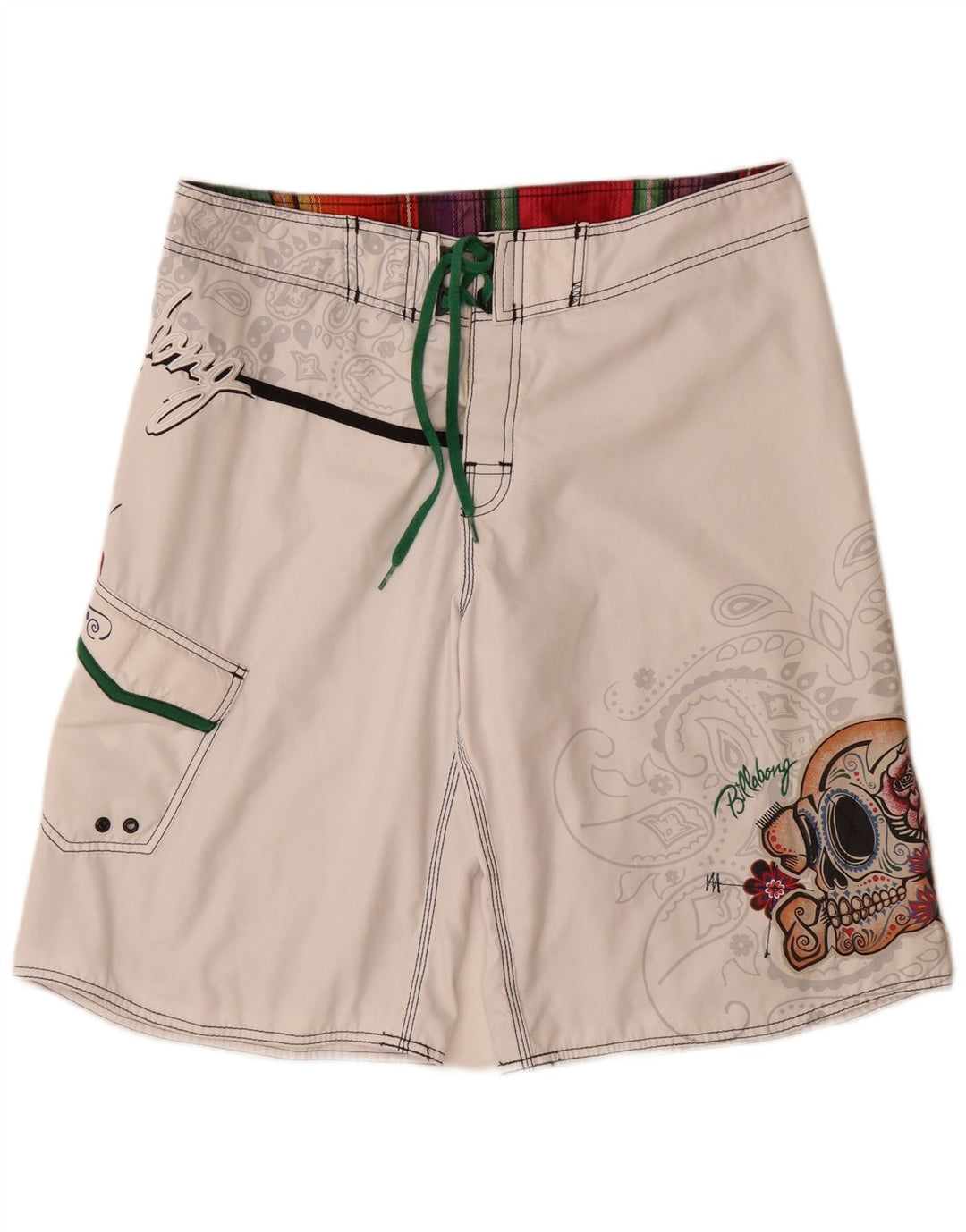 Billabong Short de bain graphique pour hommes en polyester à fleurs blanches