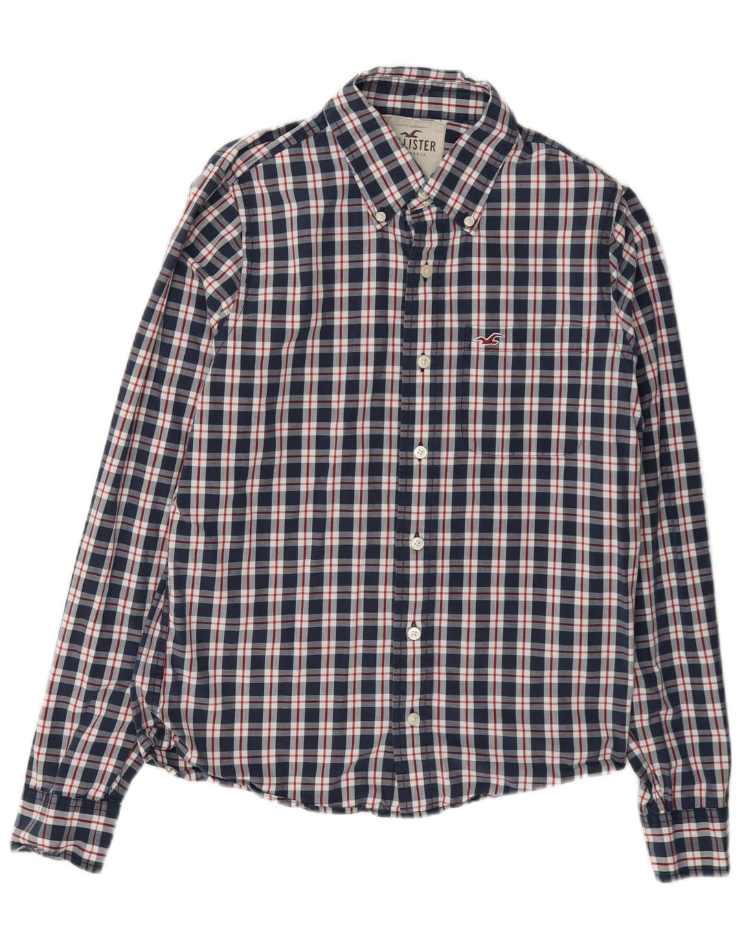 Hollister Chemise Homme Bleu Marine Moyen Carreaux Coton