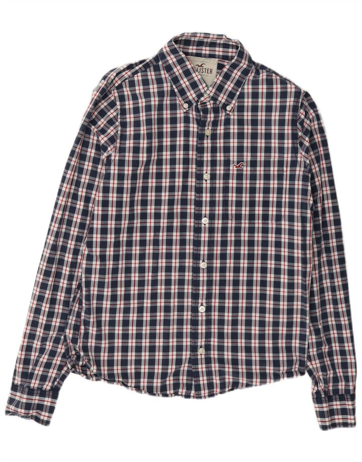 Hollister Chemise Homme Bleu Marine Moyen Carreaux Coton