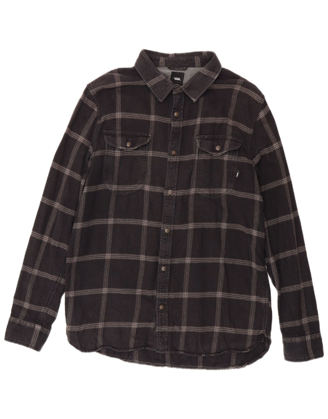 Vans Chemise en flanelle coupe ajustée XL pour homme Gris à carreaux en coton