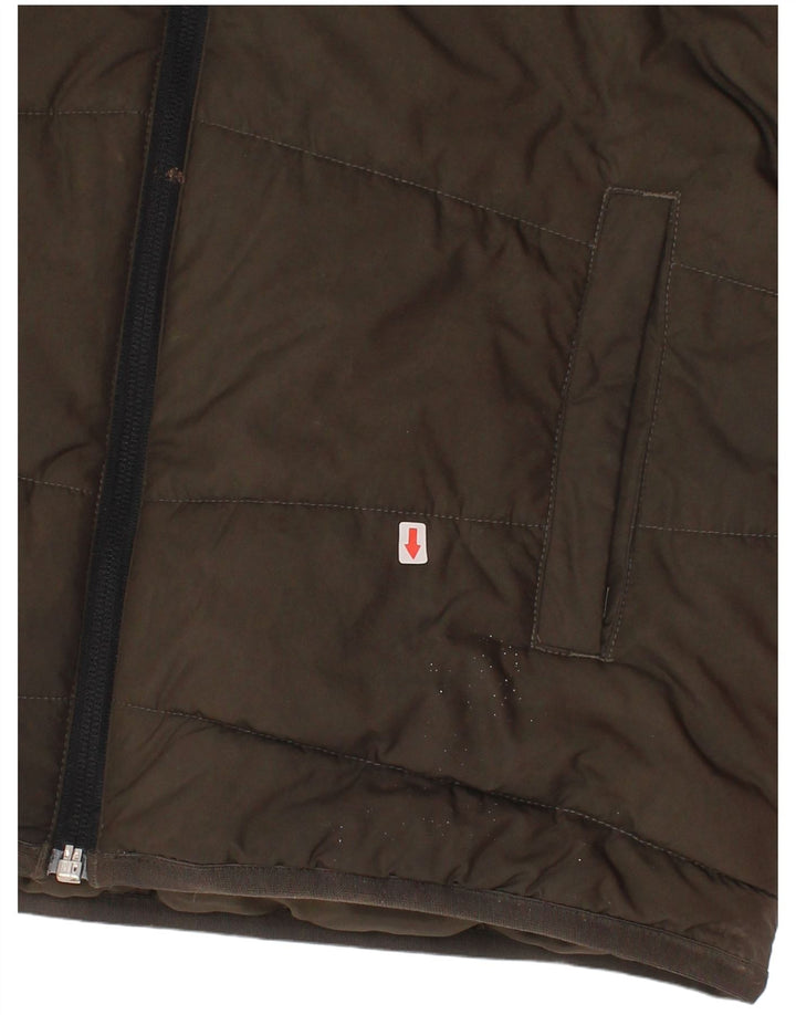 Adidas Veste matelassée à capuche pour garçon 9-10 ans Kaki Colourblock Polyester