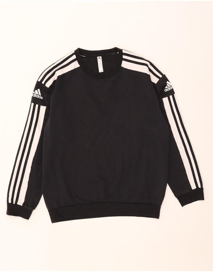 Adidas Sweat-shirt graphique pour homme en coton color block noir moyen