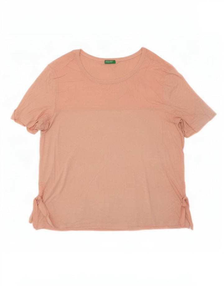Benetton T-Shirt Femme Top UK 16 Large Rose
