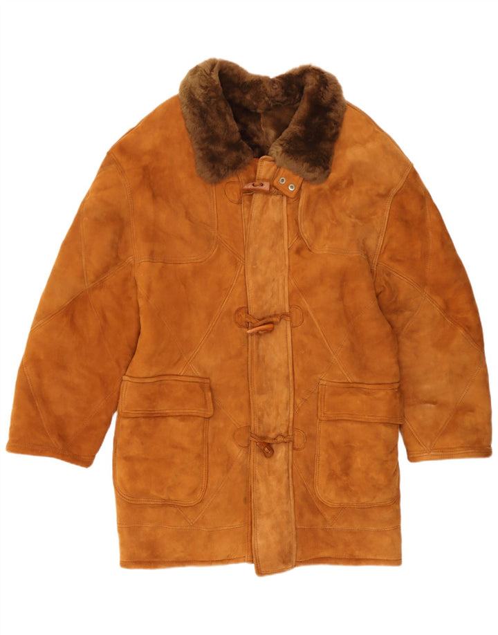 Marpel Veste en peau de mouton pour homme UK 36 Petite peau de mouton marron